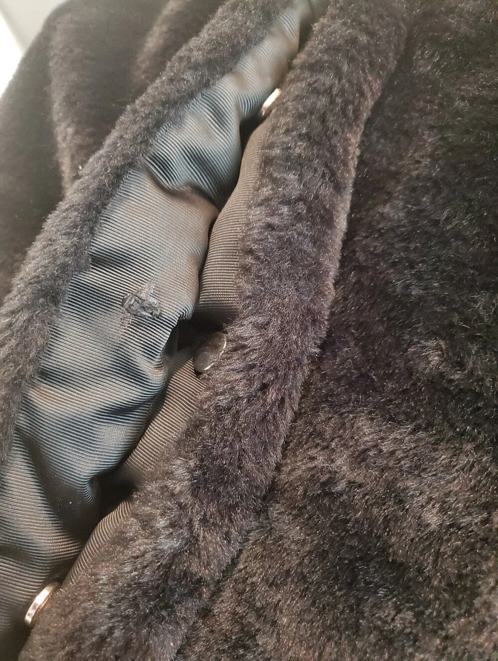Mayoral Girls Black Plush Faux Fur Winter Coat Sz 16